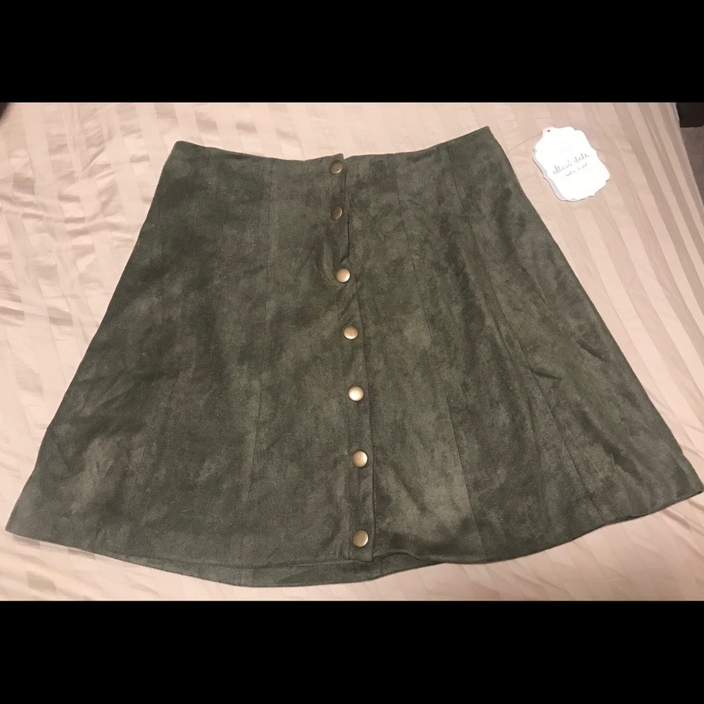 Altar’d State Skirt — Olive with buttons